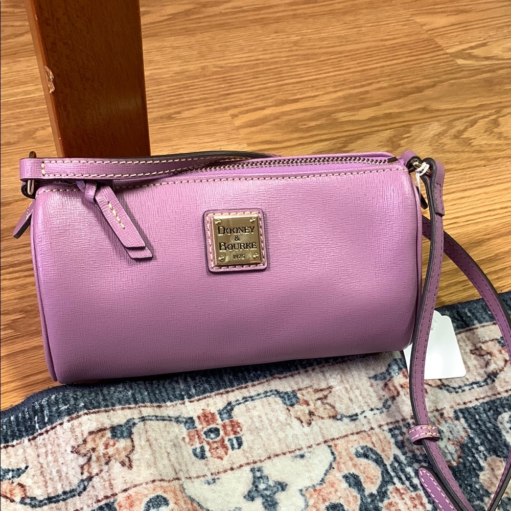 Dooney & Bourke Saffiano leather Buffy purple lavender NWOT QVC Crossbody bag